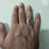انگشتر نقره یاقوت صورتی