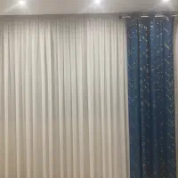 پرده حریر ترک با ۲دکور مخمل کالیفرنیا طلا کوب شده