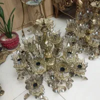 دو عدد لوستر برنزی ۱۲شعله لاله ها خارجی