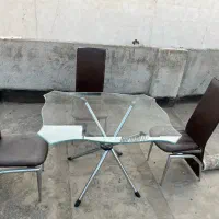 میز ناهار خوری پایه فلزی 4 نفره