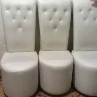 صندلی (مبلی پایه فلزی )صندلی چوبی پایه استیل و اهن