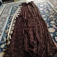 دستک پرده قهوه‌ای مخمل 2 عدد