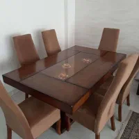 میز ناهار خوری چوبی 6 نفره