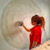 میکروسمنت و پتینه و طرح ماه و صخره ونقاشی دکوراتیو