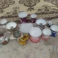 کاسه قرمز وبهشتی وترمه  وعتیقه قدیمی