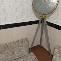 ساعت ایستاده طوسی طلایی