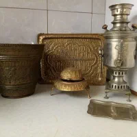 مسی عتیقه آنتیک سماور زغالی خاویار خوری سطل