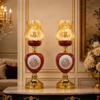 آباژور رومیزی مدل فرشته زرشکی