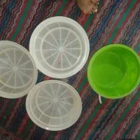 سه تا سبد لاکی و لگنه لاکی سبز