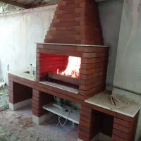 شومینه هیزمی گازی کباب پز تنور آجر کاری سنتی