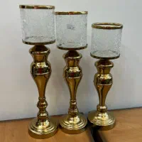 سری شمعدان جا شمعی کادو ‌هدیه جهیزیه آبکاری درجه۱