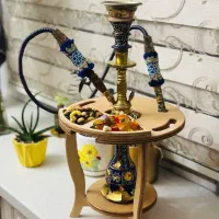 پایه قلیان گیلاس دار چوبی