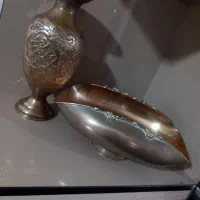 ظرف میوه اروپایی برنجی با گلدان خیلی قدیمی