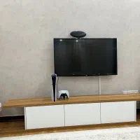 میز تلویزیون سفید چوبی سالم و شیک
