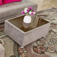 پاف میز عسلی با شیشه