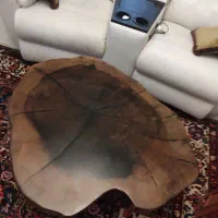 میز رستیک چوب گردو( جلو مبلی