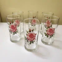 لیوان شربت خوری گلدار قدیمی