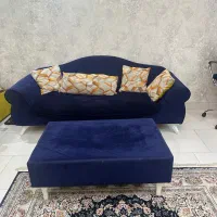 مبل ۶ نفره پارچه ای همراه با جلومبلی و ۲ عدد عسلی