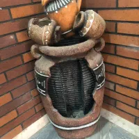 آبنمای طرح کوزه با ارتفاع یک متر ال ای دی دار