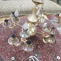لوستر برنجی 12 شاخه رنگ طلایی ثابت