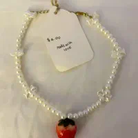 گردنبند و اکسسوری و گوشواره توت فرنگی