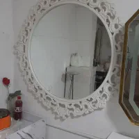 دوتاآینه گردیه دونه ایستاده جنس چوب بسیارمناسب