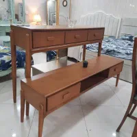 کنسول تک ۳کشو روکش چوب