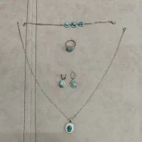 فروش نقره ۹۲۵ سرویس کامل و دستبند و گوشواره،انگشتر