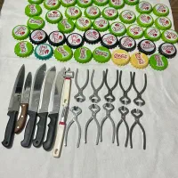 دربازکن قدیمی نوشابه چاقو آشپزخانه انبرقند پوست‌کن