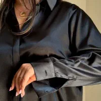 شومیز ساتن مشکی محرمی