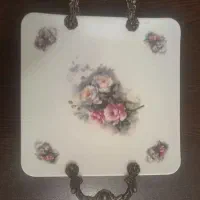 شیرینی خوری گلسرخی پایه دار دسته پیوتر