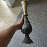 یه جفت گلدان برنجی دست‌ساز