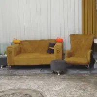 مبل۹نفره طوسی زرد فقط تعویض میکنم