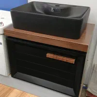 روشویی کابینتی مشکی چوب