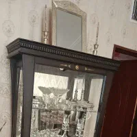 اینه و شمع دان  روکش نقره