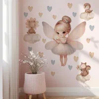 برچسب دیواری گوی و فرشته دیوار آبنباتی