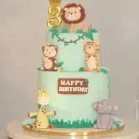 ماکت کیک فوندانت حیوانات جنگل