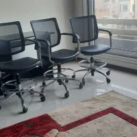 صندلی گردان کارشناسی/کانتر چرم مدرن صنعت جک بلند