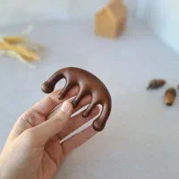 شانه چوبی ماساژ ۵ دندانه ساده