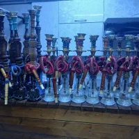 قلیان برنجی و چوبی