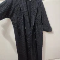 مانتو مشکی طرح دار بلند free سایز