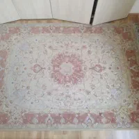 قالی تبریز دستبافت نقشه اولیا نقش برجسته ۲۵ساله