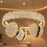 لوستر مدرن‌ وارداتی‌ حلقه ۴۰ کریستالی