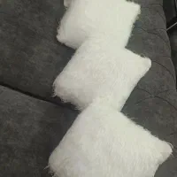 ۴ عدد کوسن خز پشت چرم