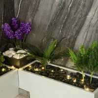 باکس آماده گل بهمراه سنگ سفید و مشکی