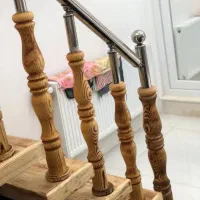 نرده چوب واستیل