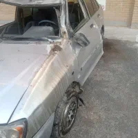 پراید مدل ۸۷ نقره ای تصادفی چپی.