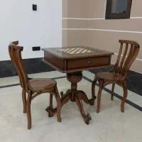 میز شطرنج دوکاره همراه با صندلی راش