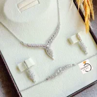 سرویس جواهری نقره مدل پاپیونی