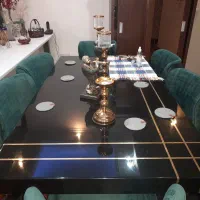 میز ناهار خوری ۶ نفره چوب روس پایه پیچی